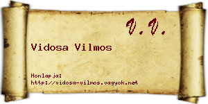 Vidosa Vilmos névjegykártya